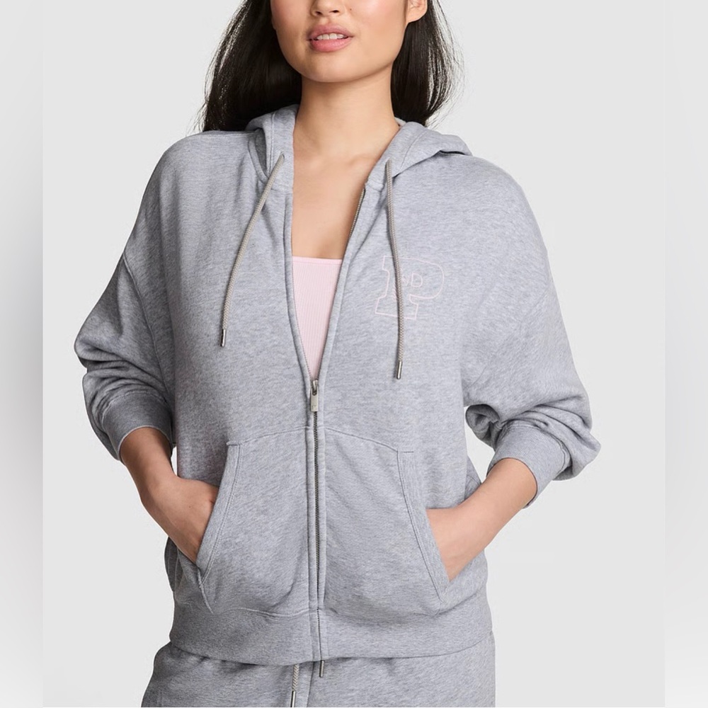 VS PINK CAMPUS FLEECE FULL-ZIP HOODIE - Picture 3 of 4